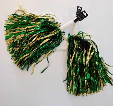 Green and Gold Pom poms