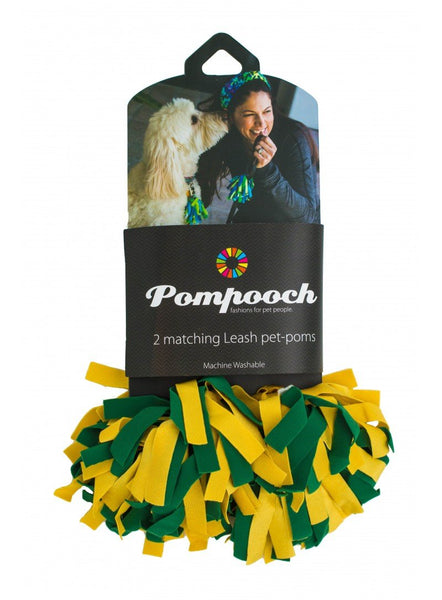 Green and Gold Leash Pom-Pom